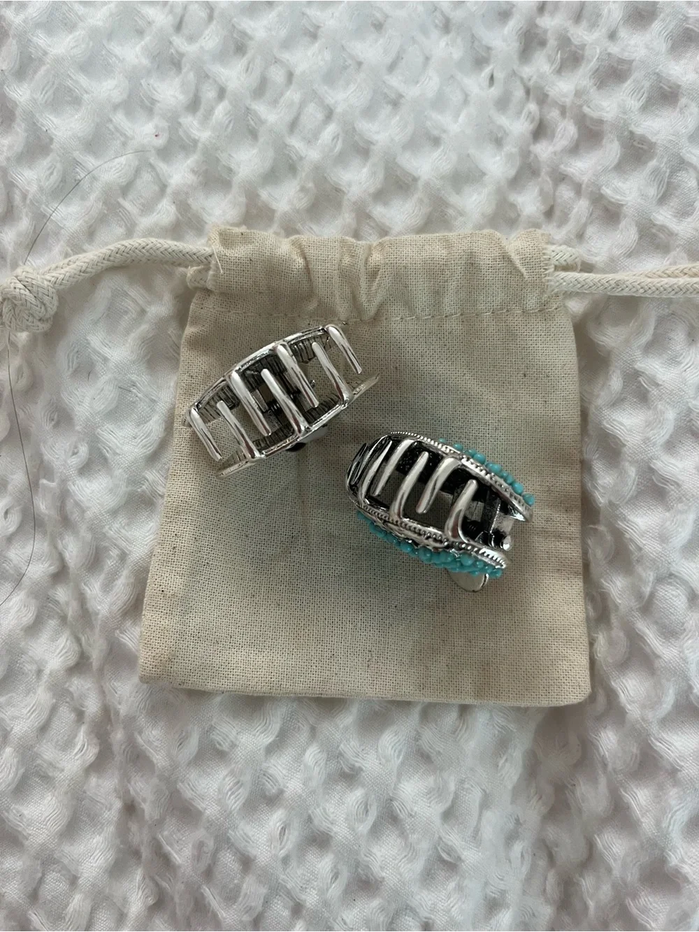 Turquoise & Black Cowboy Hat Hair clips